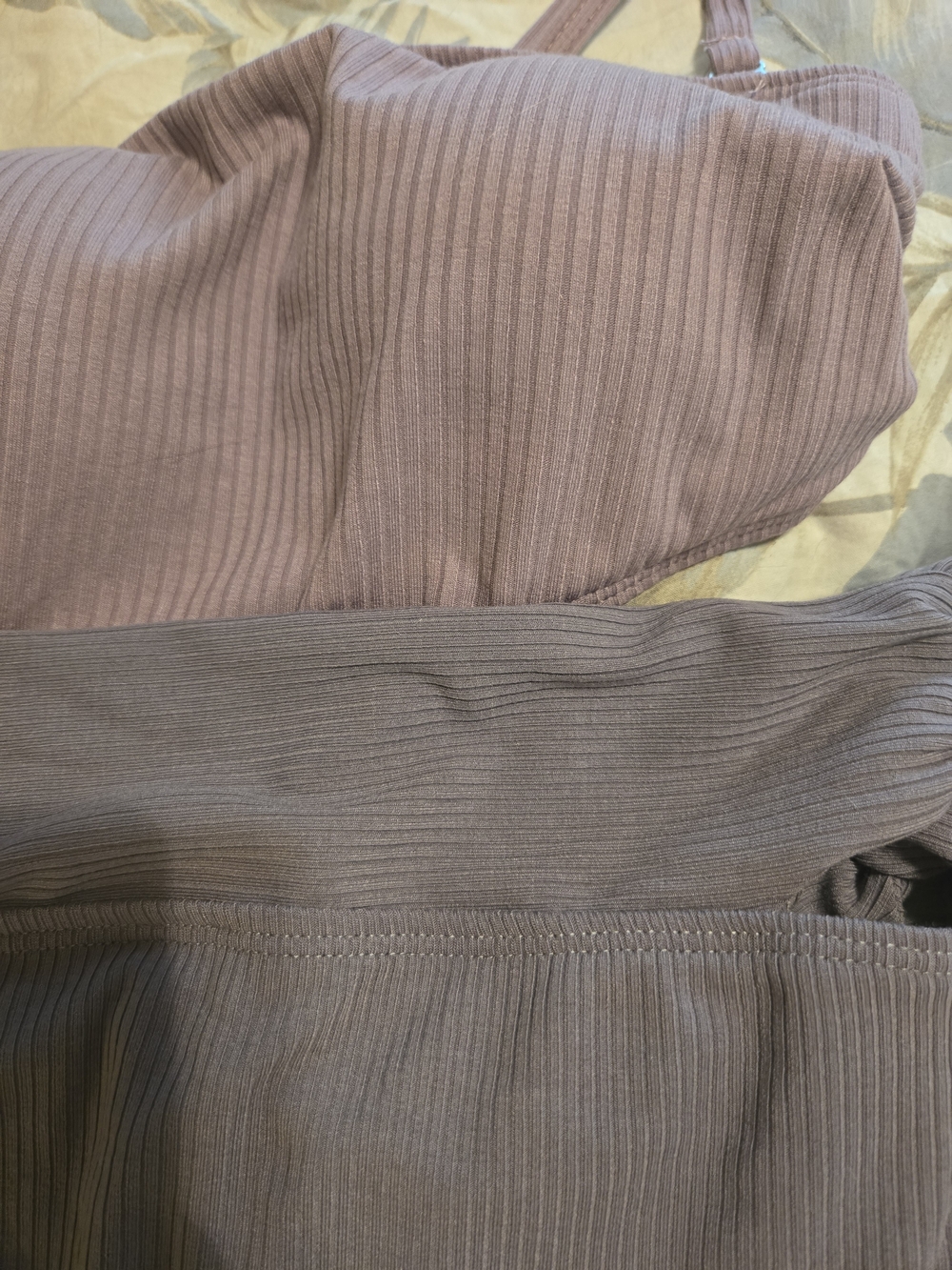 3 For $15 Ribbed One-Piece Swimsuit in Dusty Lavender M - Picture 6 of 11